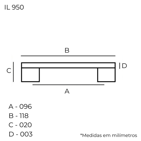 Puxador Para Móveis Cozinha Armário Italyline Il950 96mm - Image 2