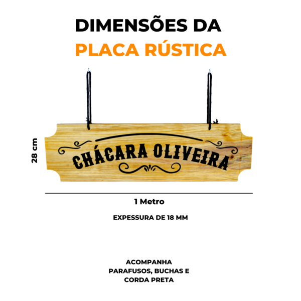 Placa Fazenda Personalizavel em Madeira Letreiro - Image 12