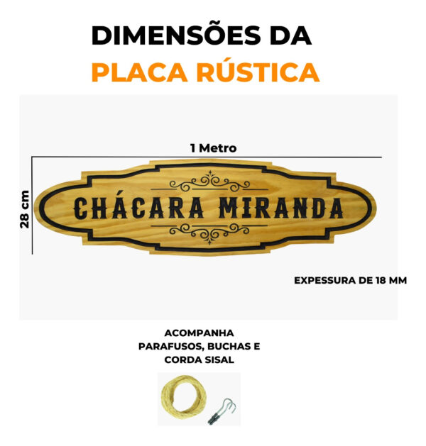 Placa Fazenda Personalizavel em Madeira Letreiro - Image 2