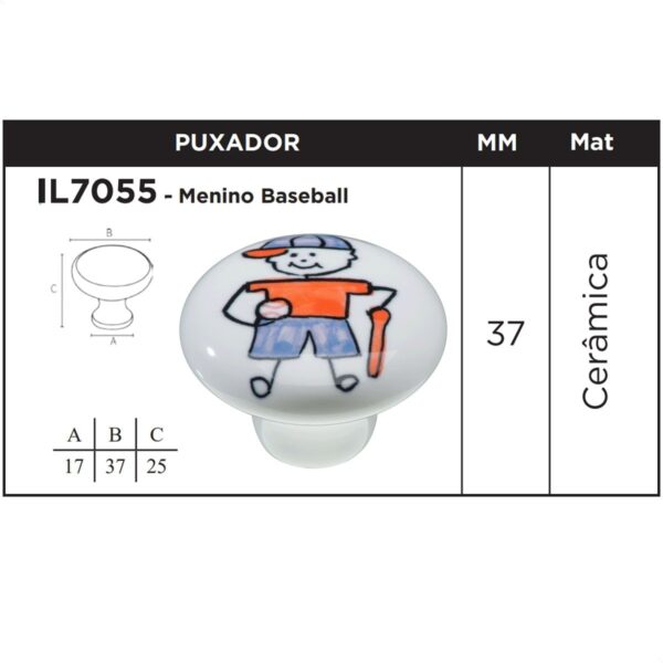 Puxador Para Móveis Botão De Cerâmica Redondo Infantil Quarto do Bebê Italy Line - Image 3