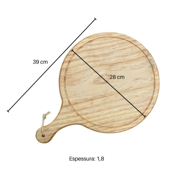 Tábua de Carne de Madeira - Redonda com Cabo - Image 2