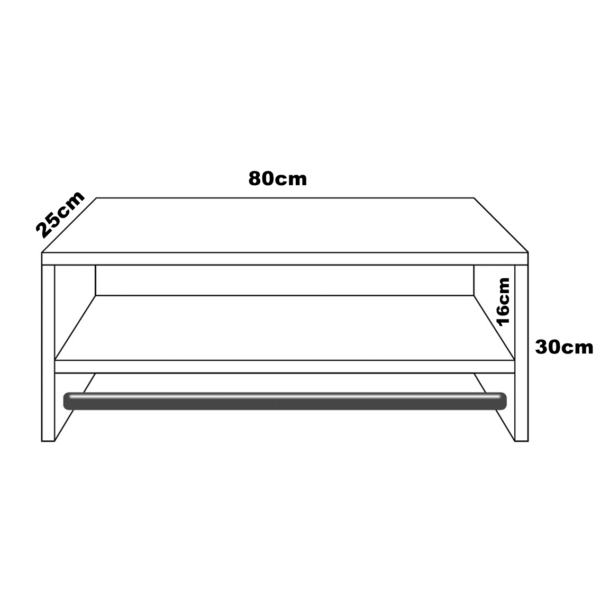 Cabideiro De Parede Arara Para Lojas Closet Com Nicho 80cm - Image 2