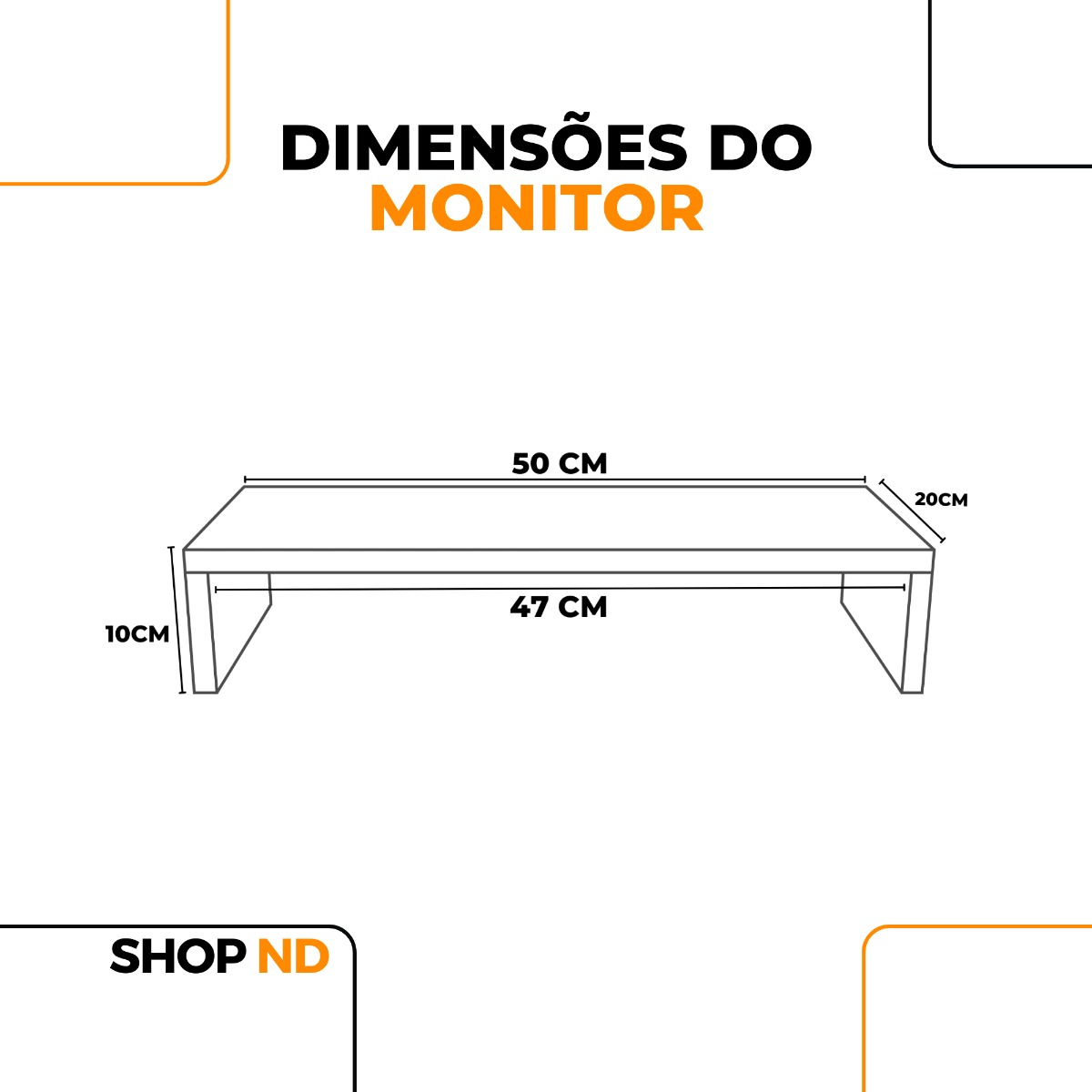 Suporte Para Computador Monitor PC Setup Gamer Mesa Organizador Home Office Ergonomico MDF 50cm - Imagem 2