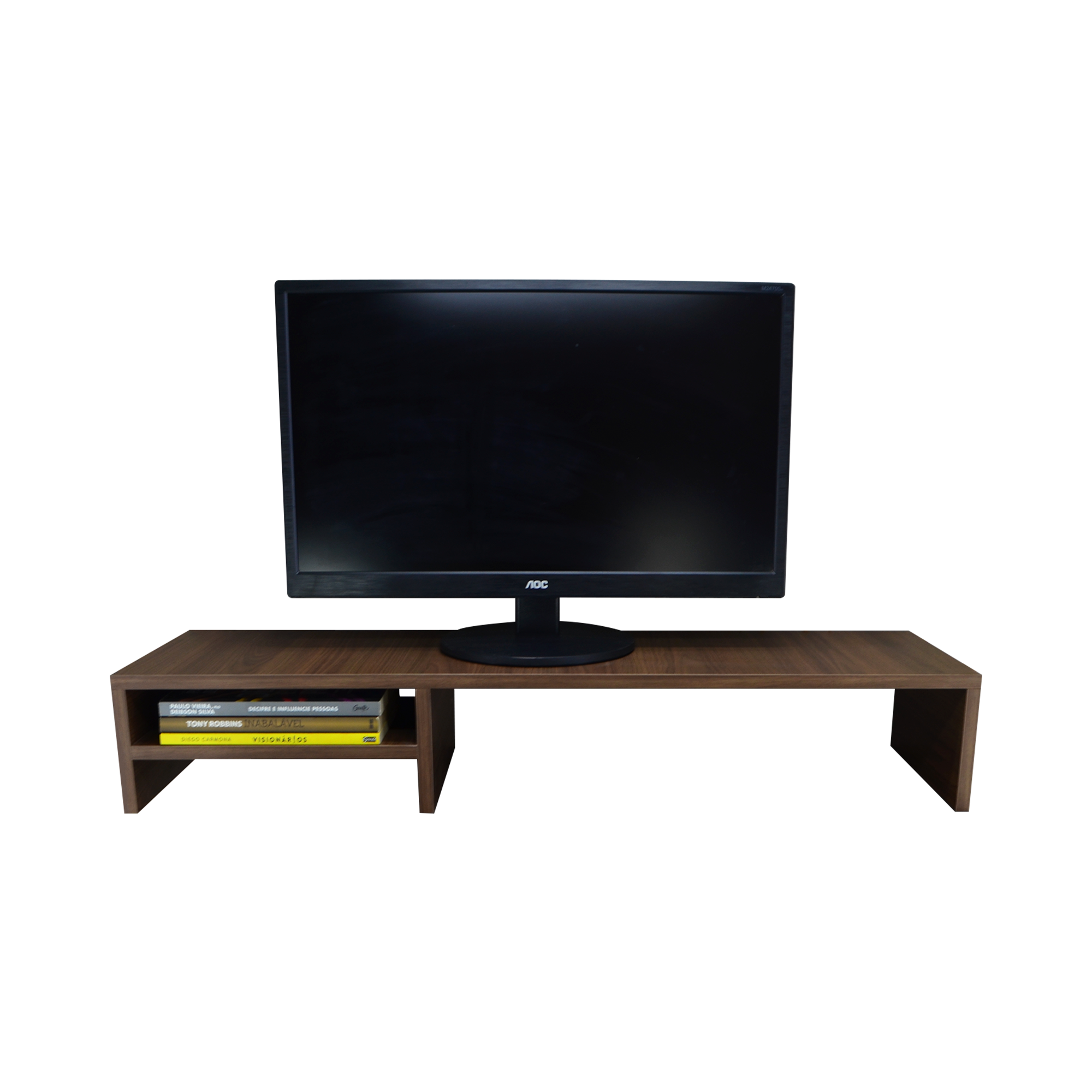 Suporte Para Monitor Elevado Mesa Home Office Setup Gamer Organizador MDF 90cm - Imagem 8