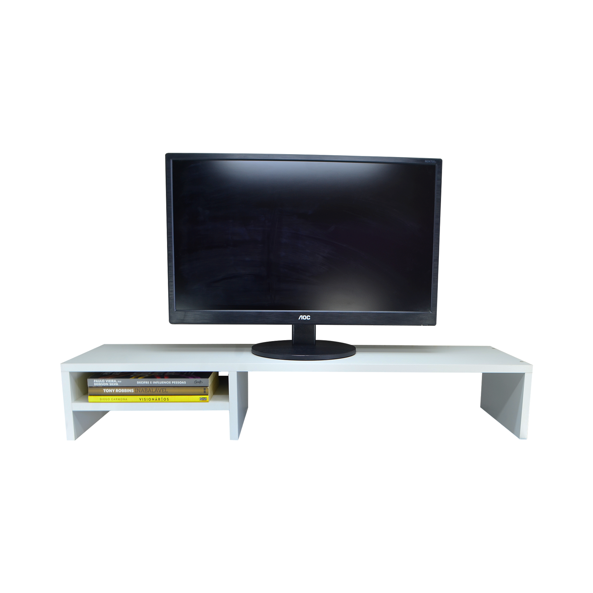 Suporte Para Monitor Elevado Mesa Home Office Setup Gamer Organizador MDF 90cm - Imagem 7