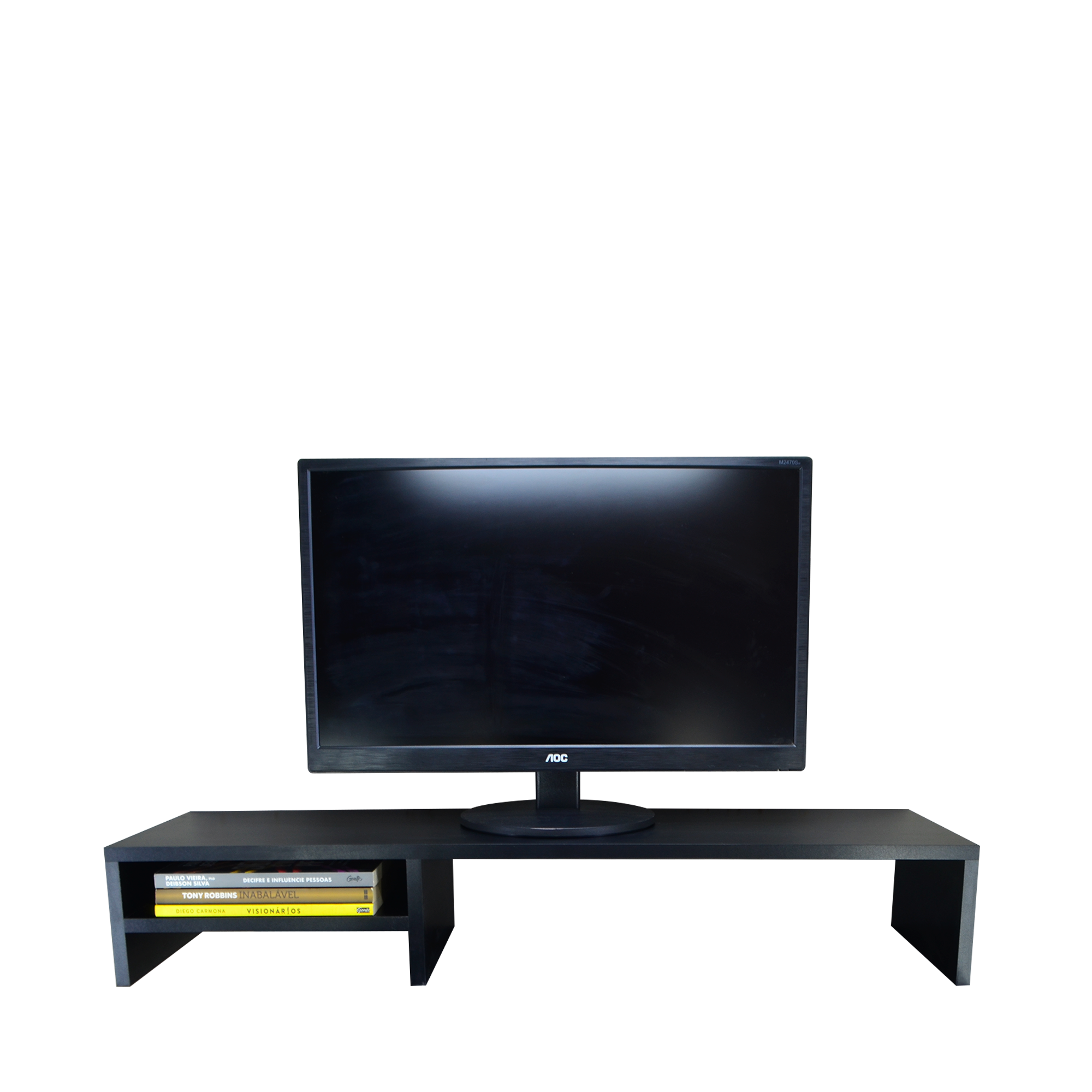 Suporte Para Monitor Elevado Mesa Home Office Setup Gamer Organizador MDF 90cm - Imagem 9